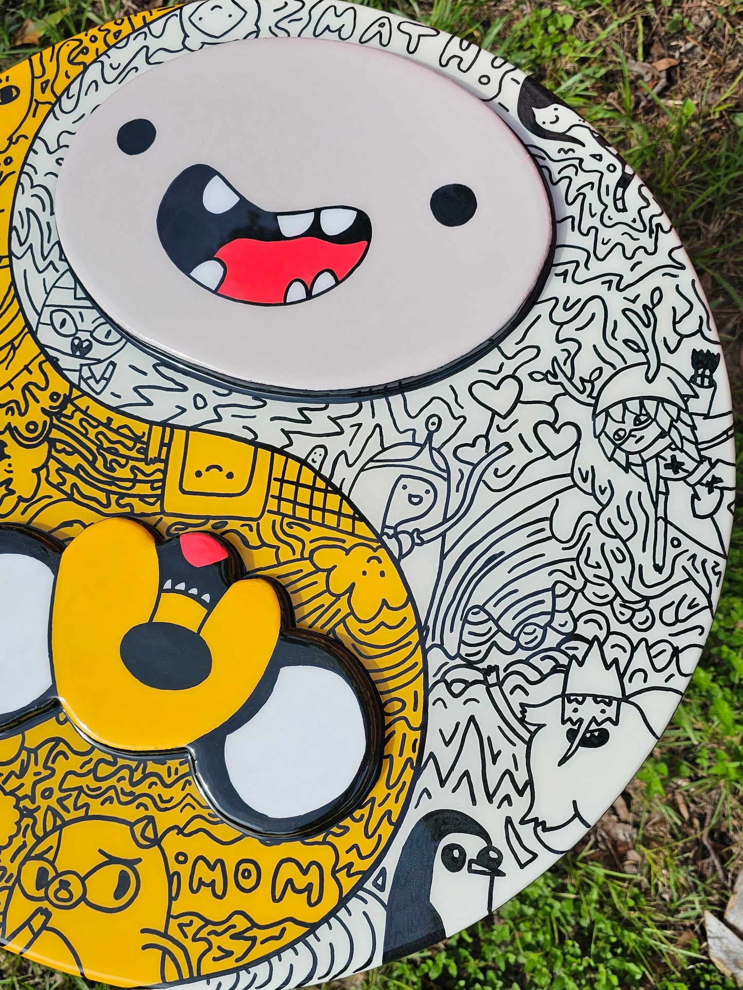 "It's Yin-Yang Time!" - Epoxy Coated - Wood Cutout Pop Art