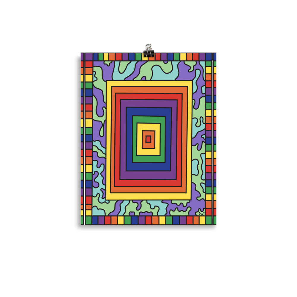 Rectangular Rainbows Poster Print