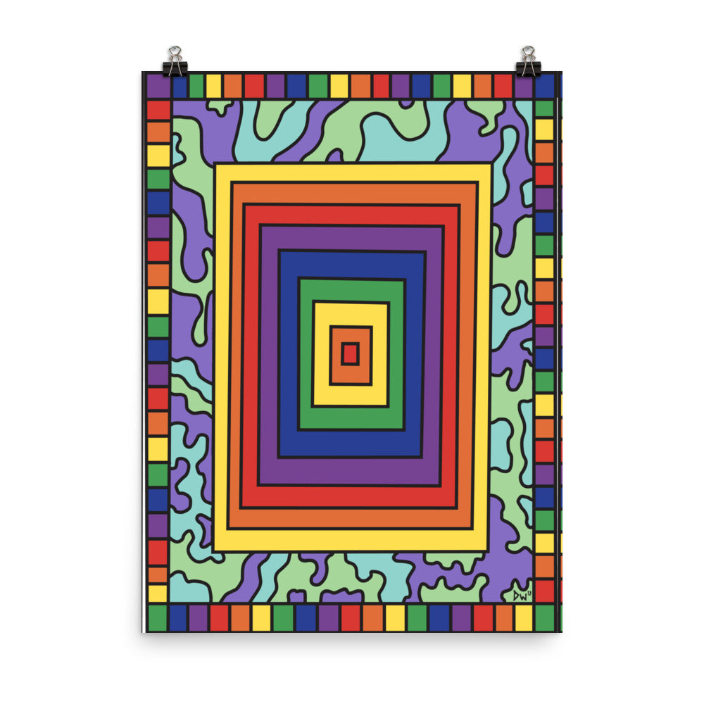 Rectangular Rainbows Poster Print