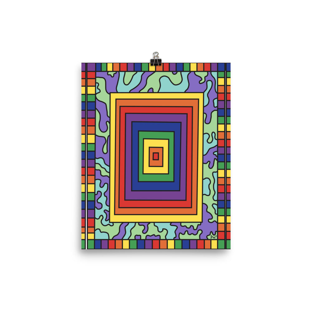 Rectangular Rainbows Poster Print