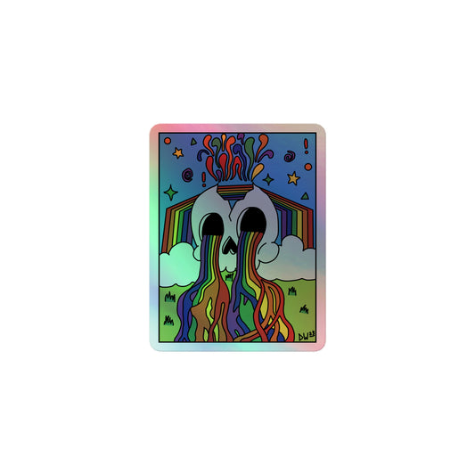 Rainbow Tears Holographic Sticker