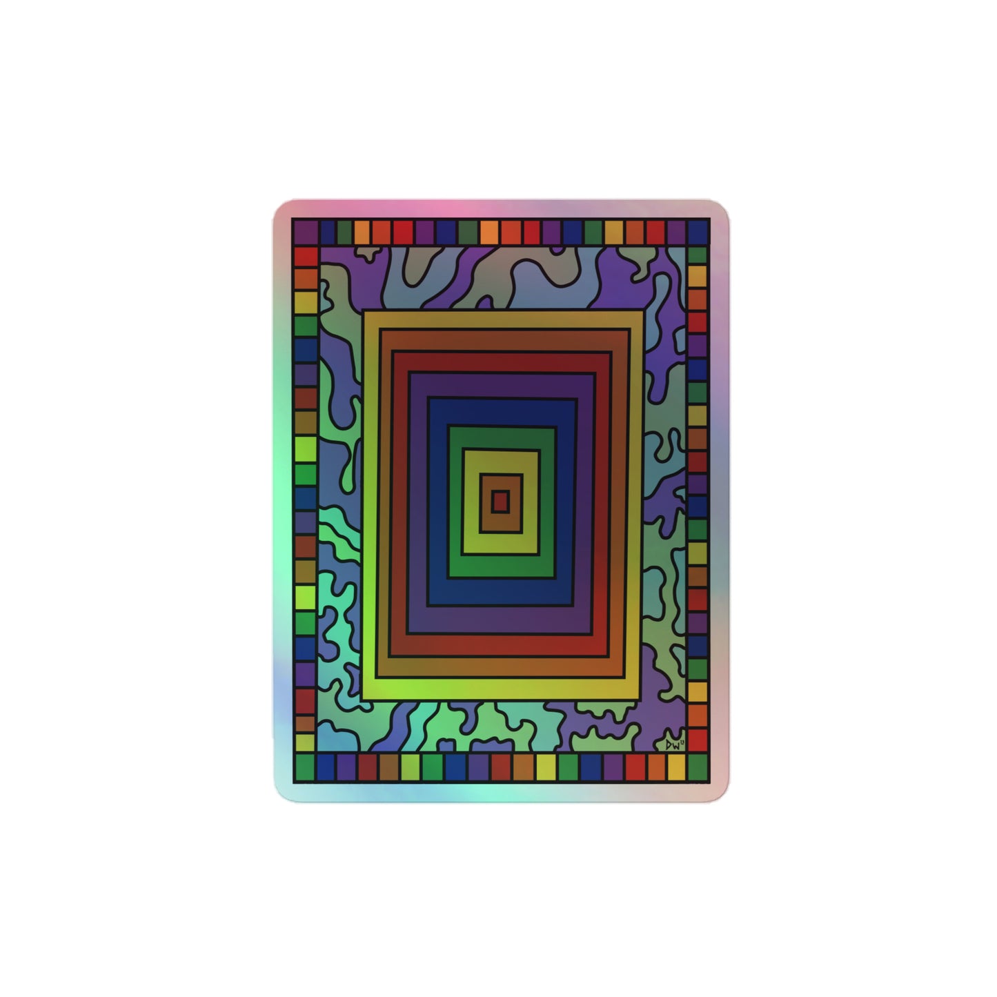 Rectangular Rainbows Holographic Sticker