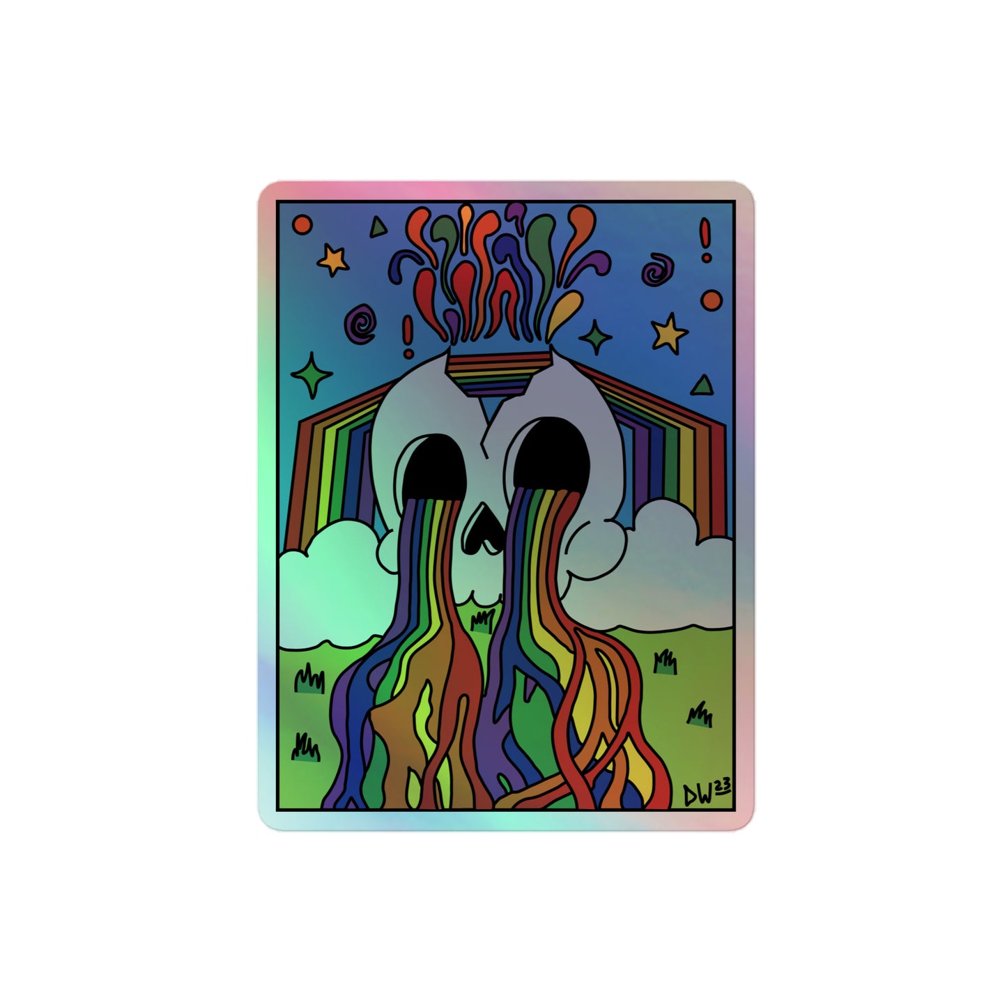 Rainbow Tears Holographic Sticker