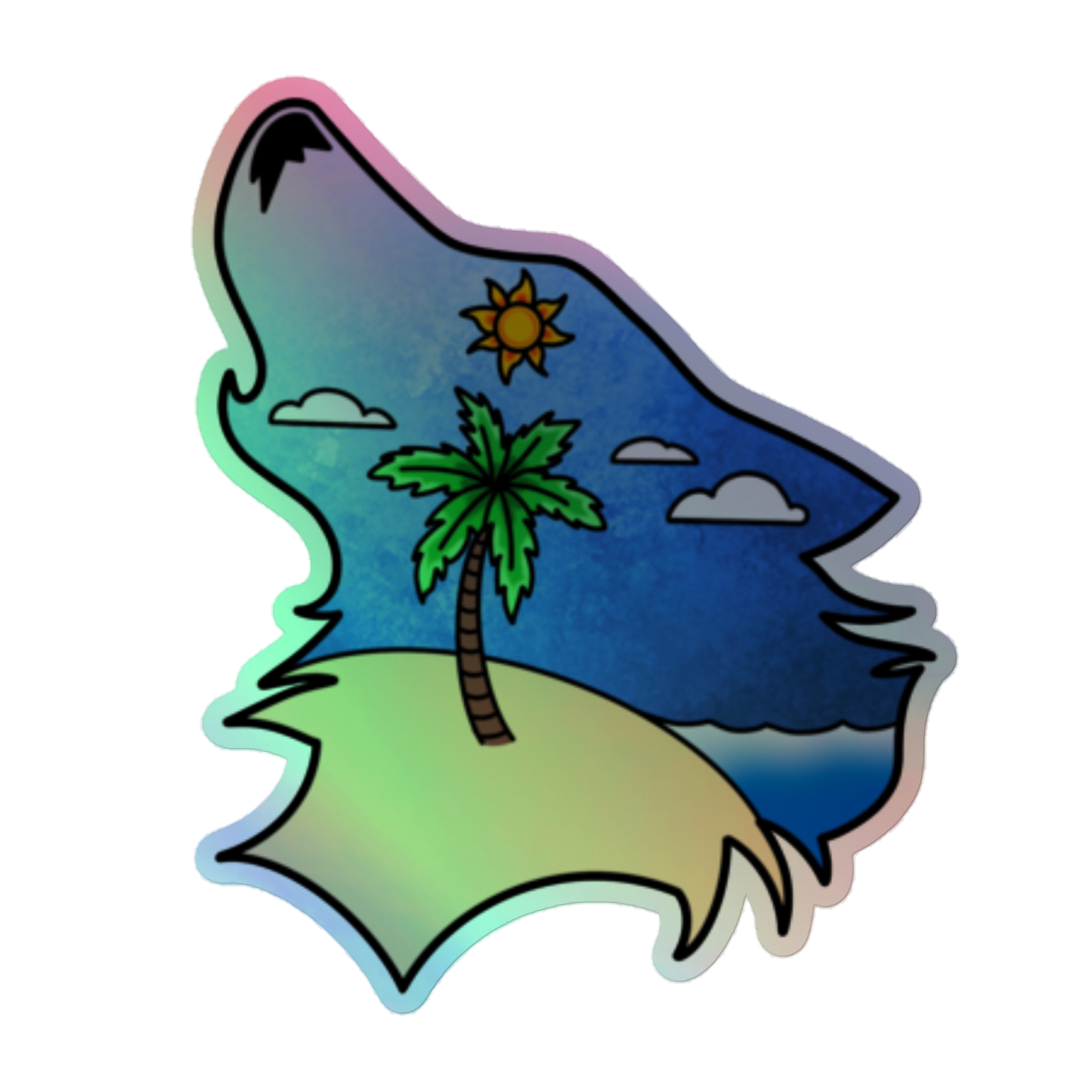 The Wolf of St. Pete Holographic stickers