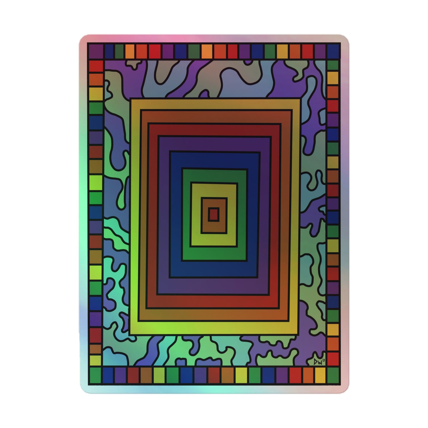 Rectangular Rainbows Holographic Sticker