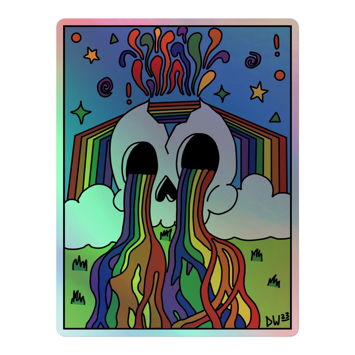 Rainbow Tears Holographic Sticker