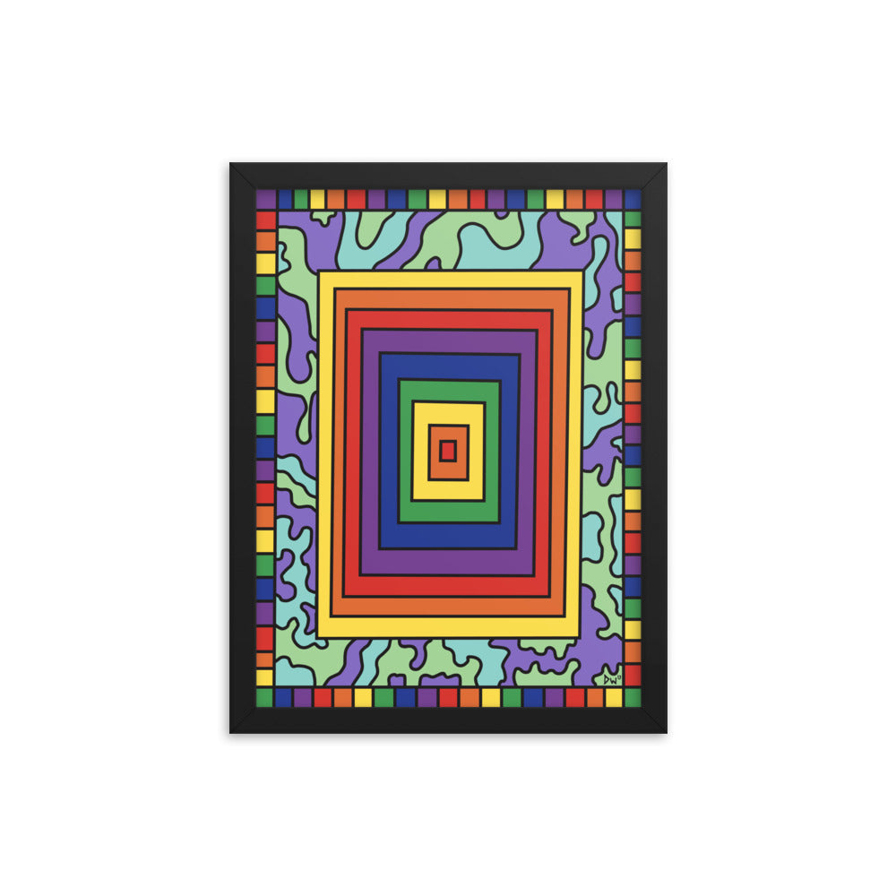 Rectangular Rainbows Framed Poster Print