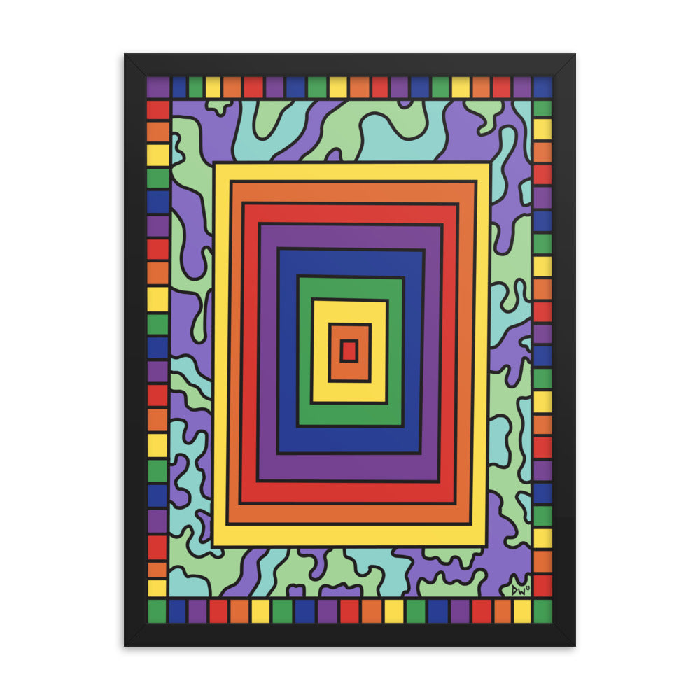 Rectangular Rainbows Framed Poster Print