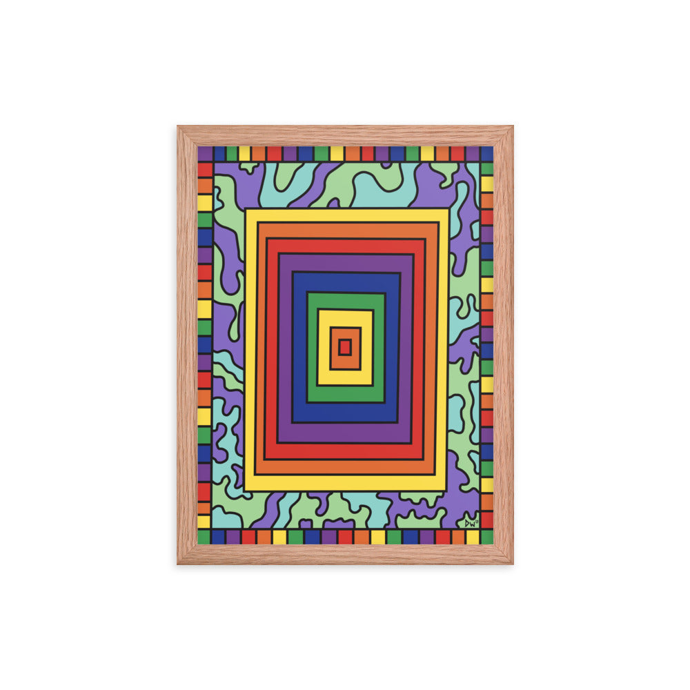 Rectangular Rainbows Framed Poster Print