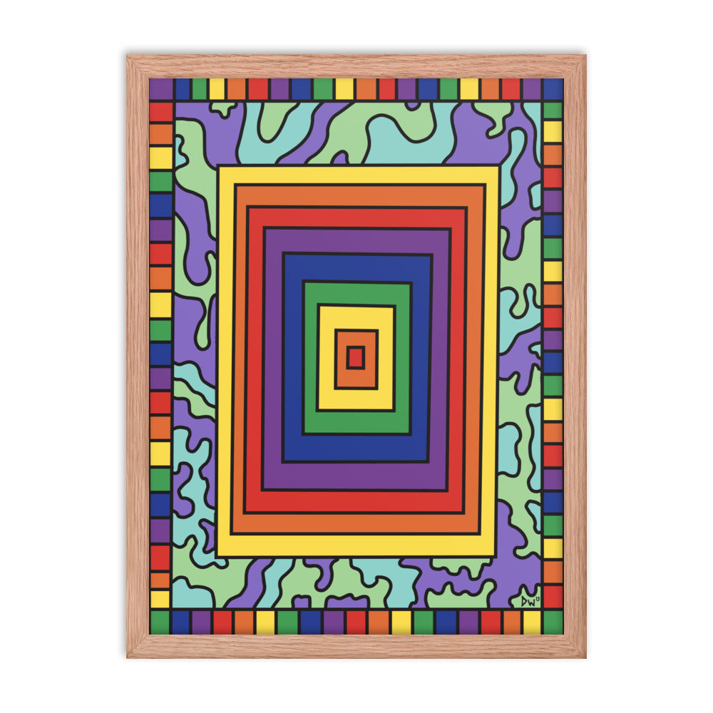 Rectangular Rainbows Framed Poster Print