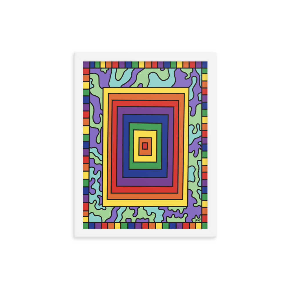 Rectangular Rainbows Framed Poster Print