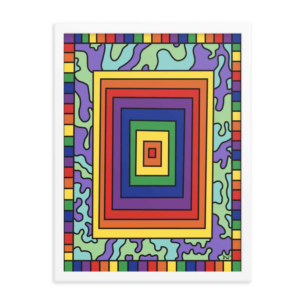 Rectangular Rainbows Framed Poster Print