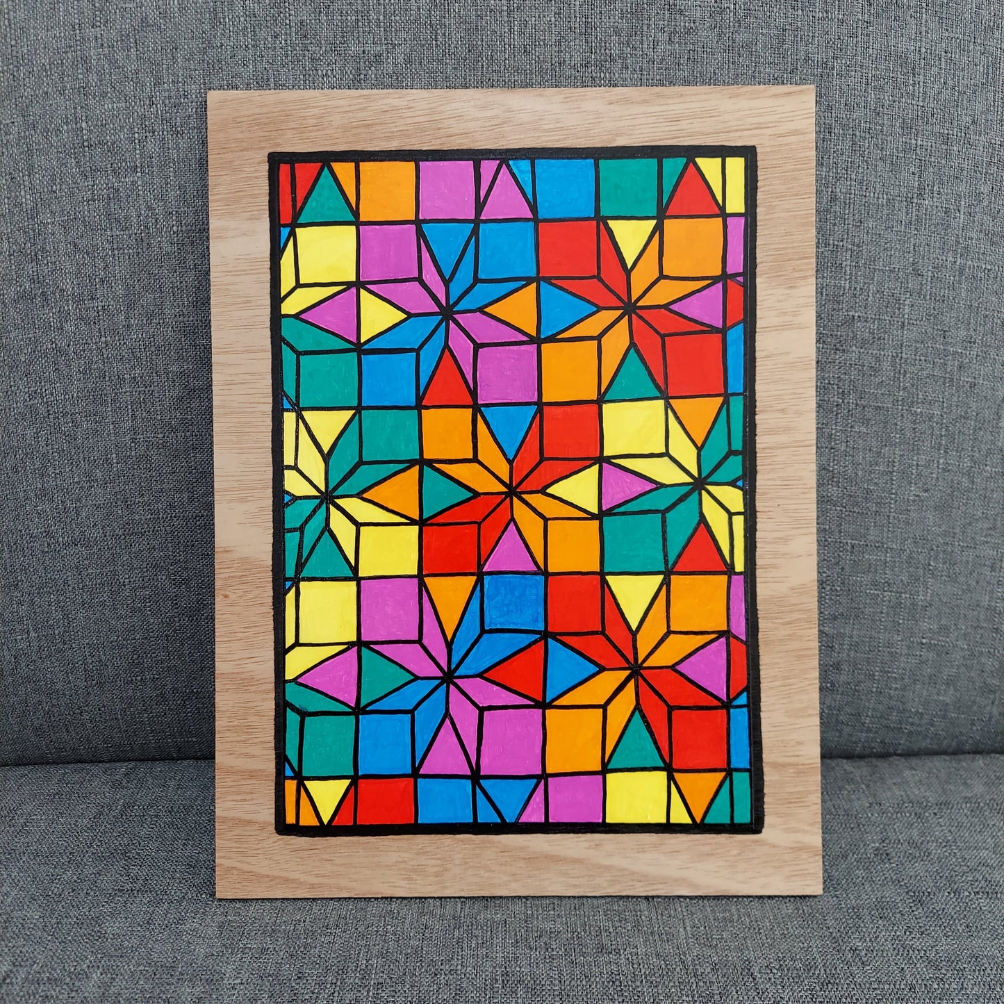 "Stained Glass" Wood Panel