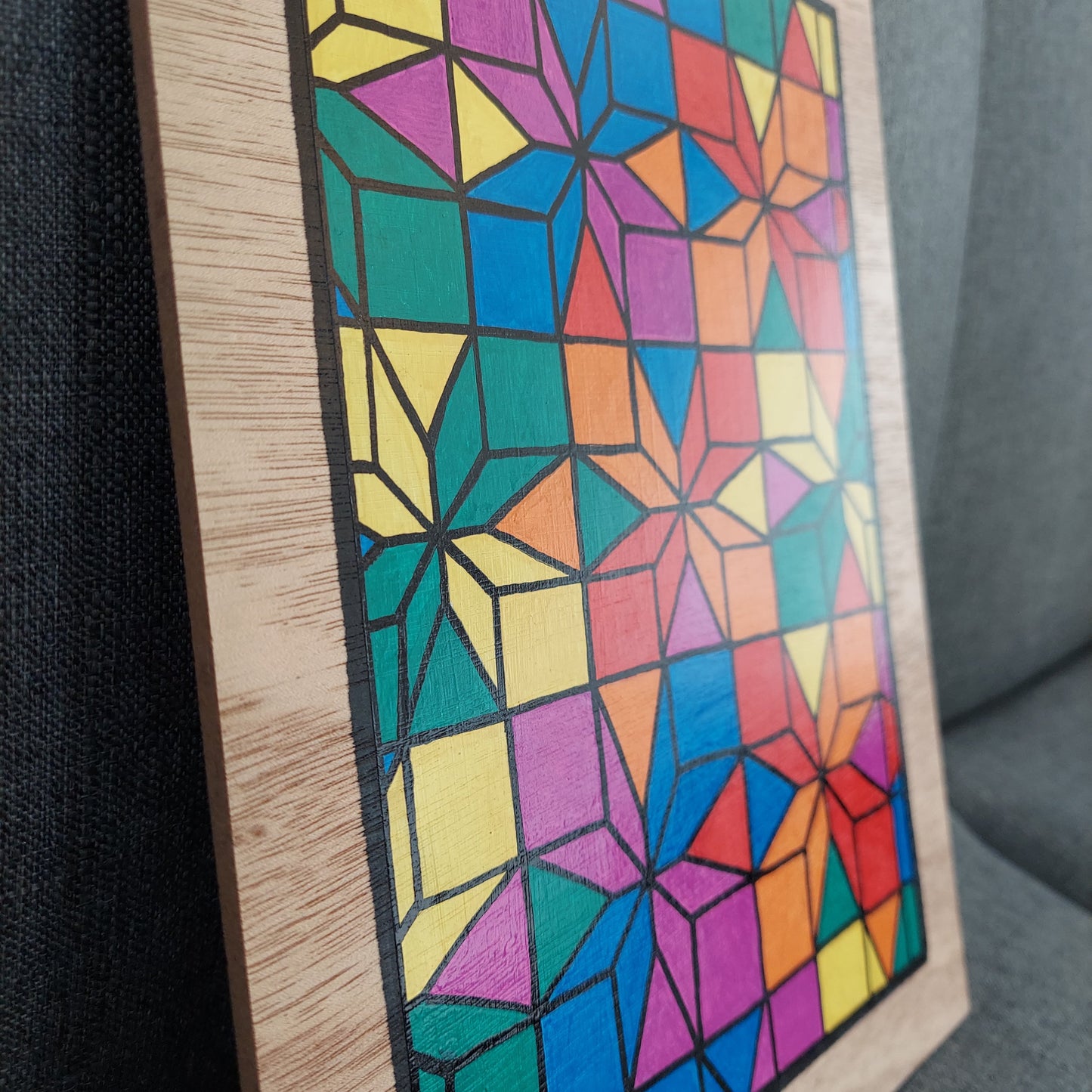 "Stained Glass" Wood Panel